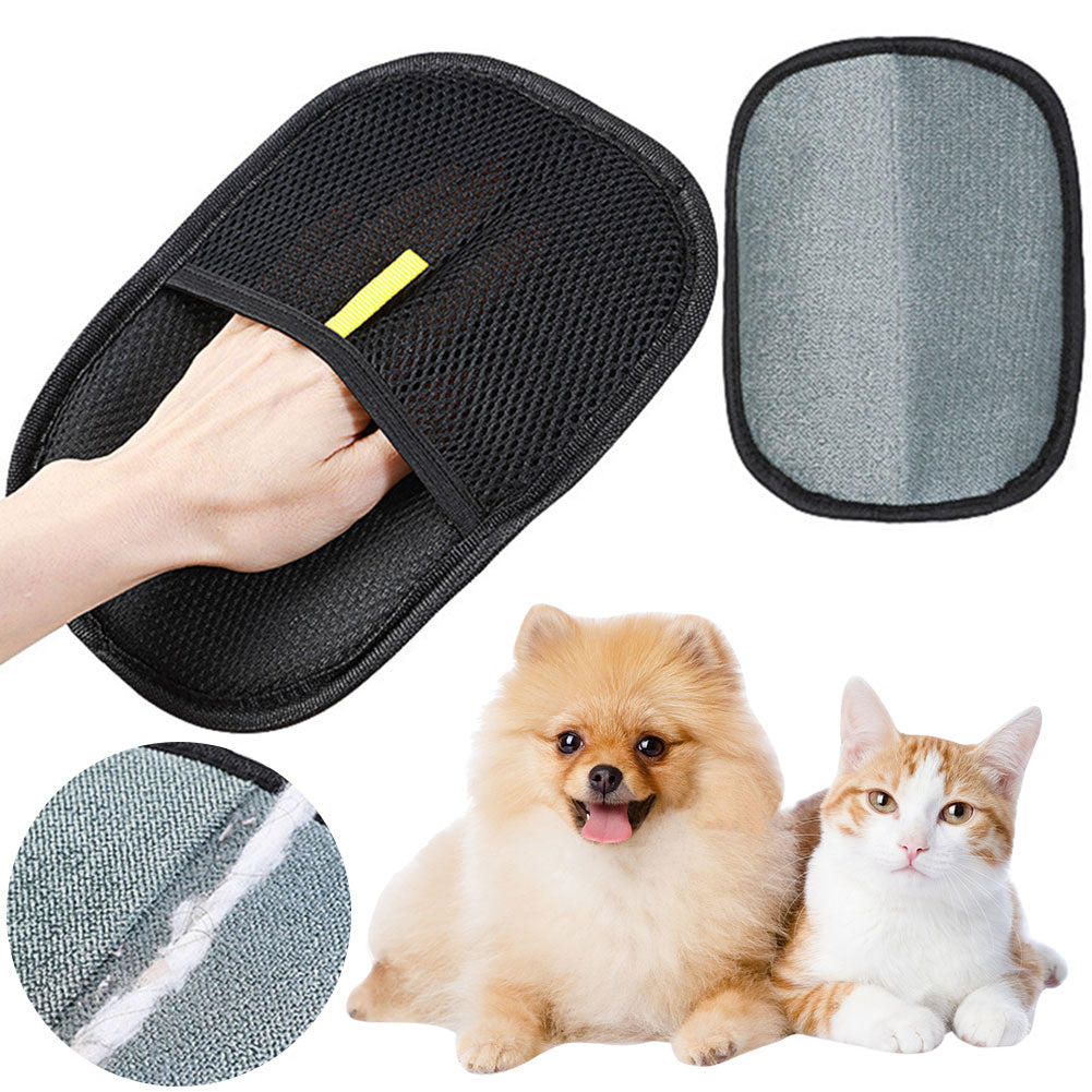 2-in-1 Pet Grooming Glove – Hair Remover & Deshedding Brush for All Fur Types